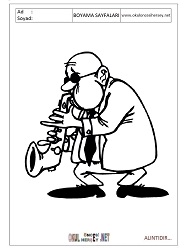 Saksofon boyama sayfaları